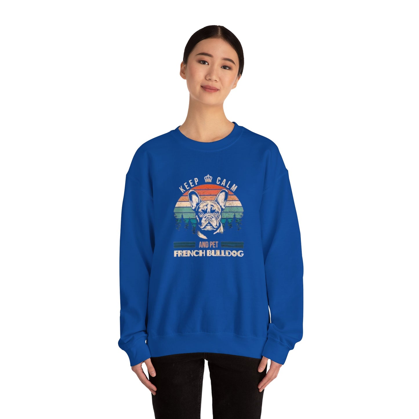 Keep Calm and Pet French Bulldog Unisex Sweatshirt