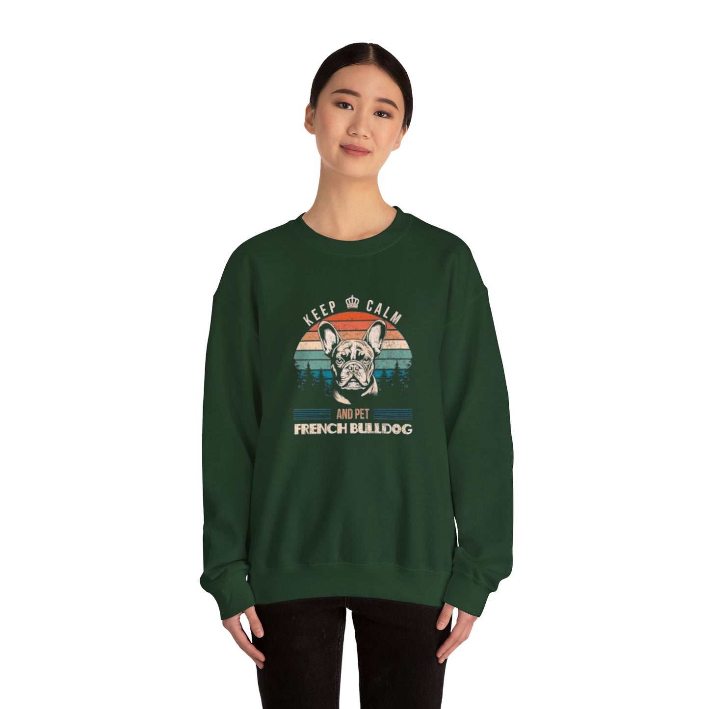 Keep Calm and Pet French Bulldog Unisex Sweatshirt