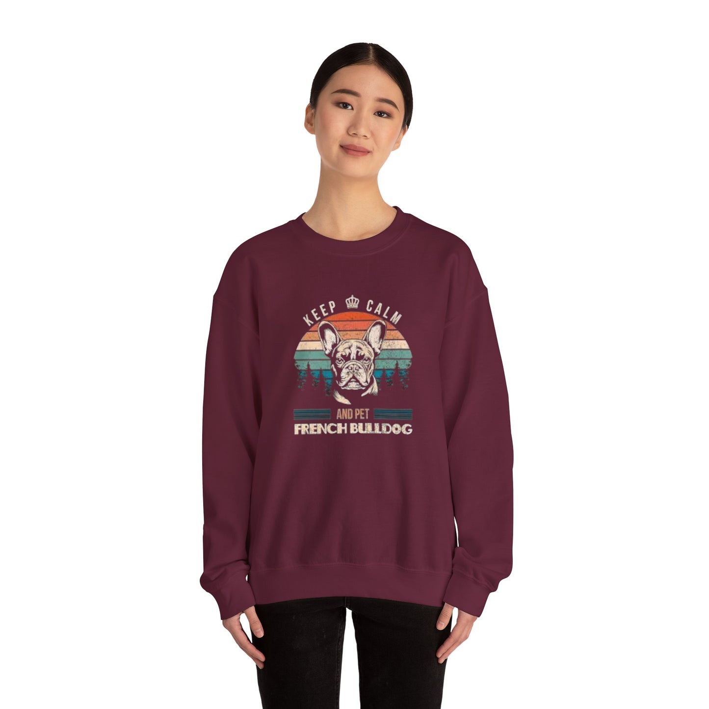 Keep Calm and Pet French Bulldog Unisex Sweatshirt
