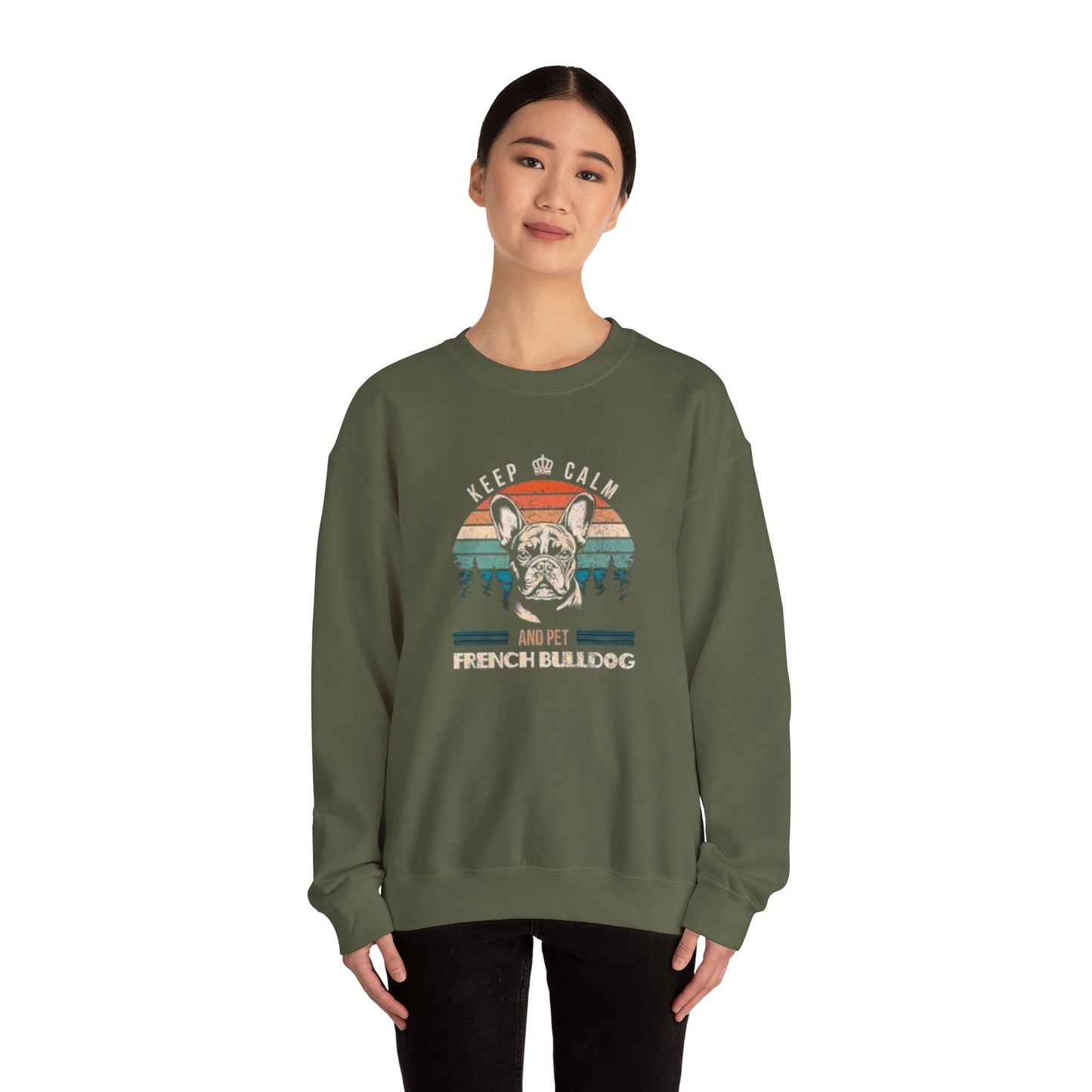 Keep Calm and Pet French Bulldog Unisex Sweatshirt