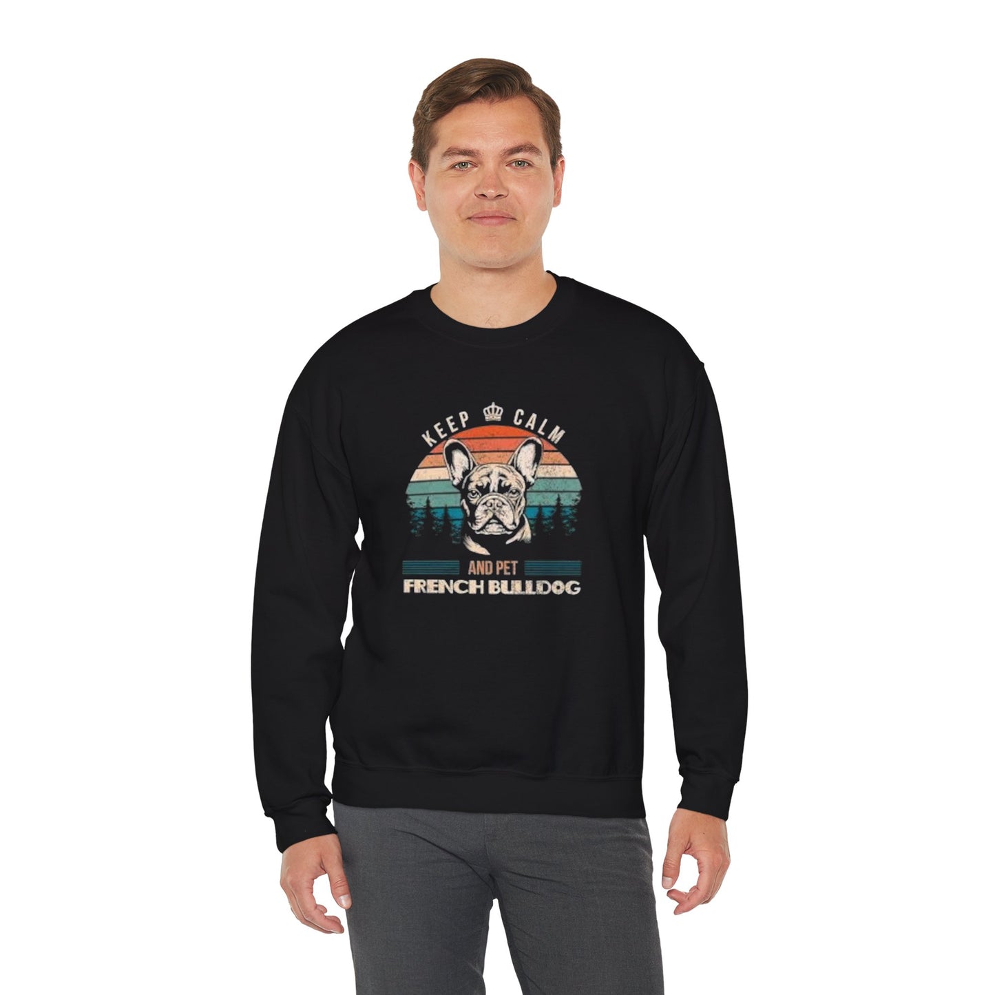 Keep Calm and Pet French Bulldog Unisex Sweatshirt
