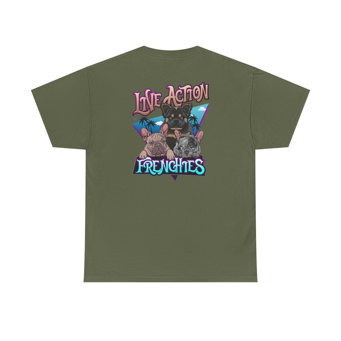 Fun Graphic Tee - 'Line Action Frenchies' Unisex T-Shirt
