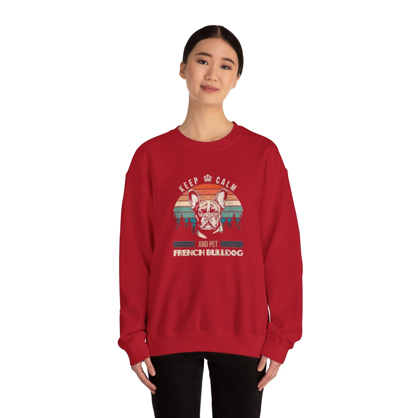 Keep Calm and Pet French Bulldog Unisex Sweatshirt