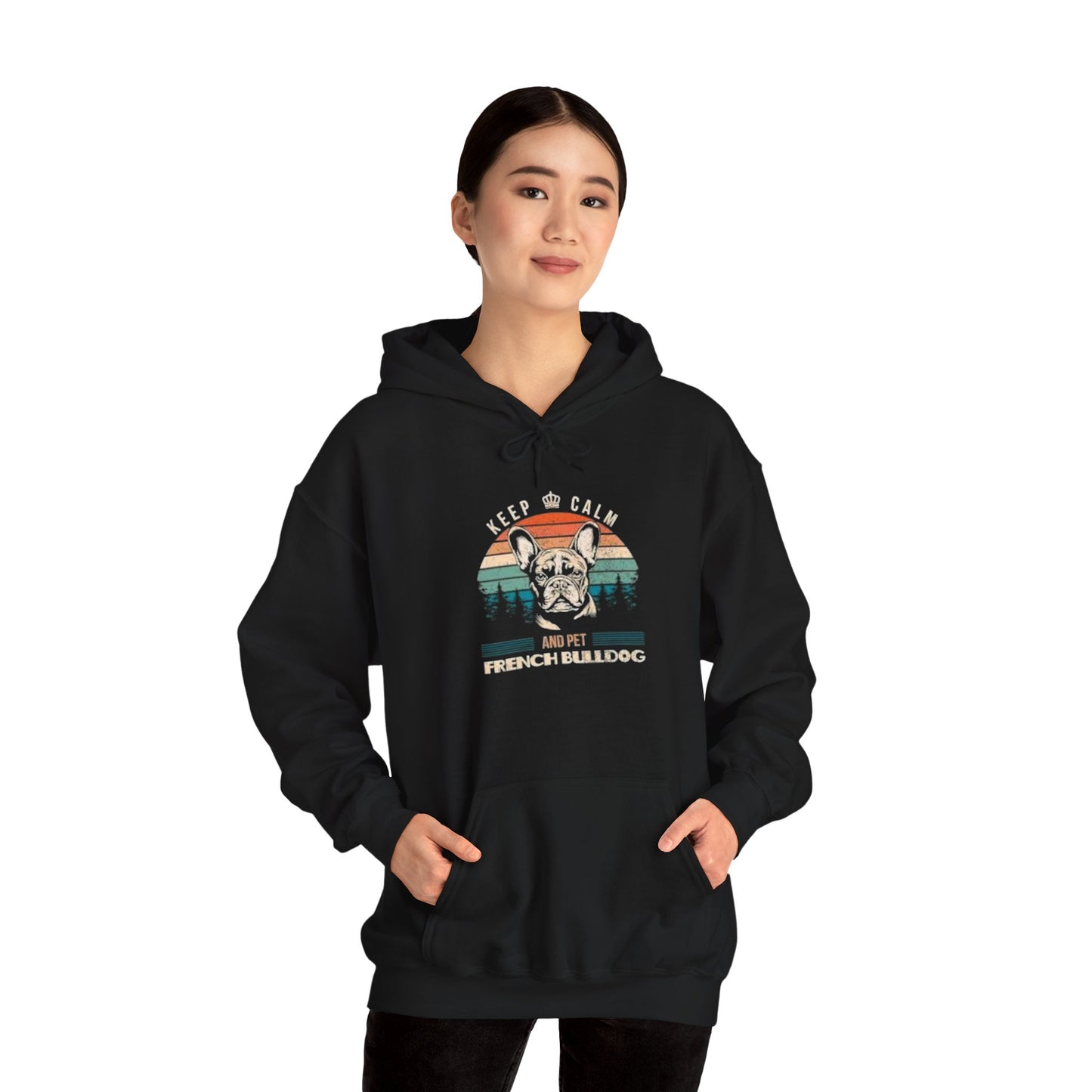 Keep Calm and Pet French Bulldog Unisex Hoodie