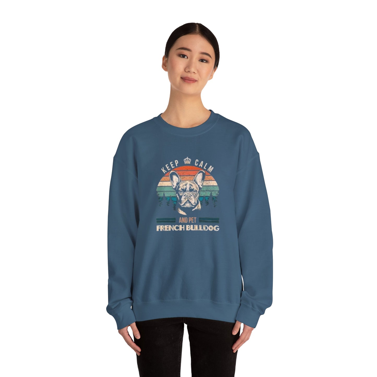 Keep Calm and Pet French Bulldog Unisex Sweatshirt