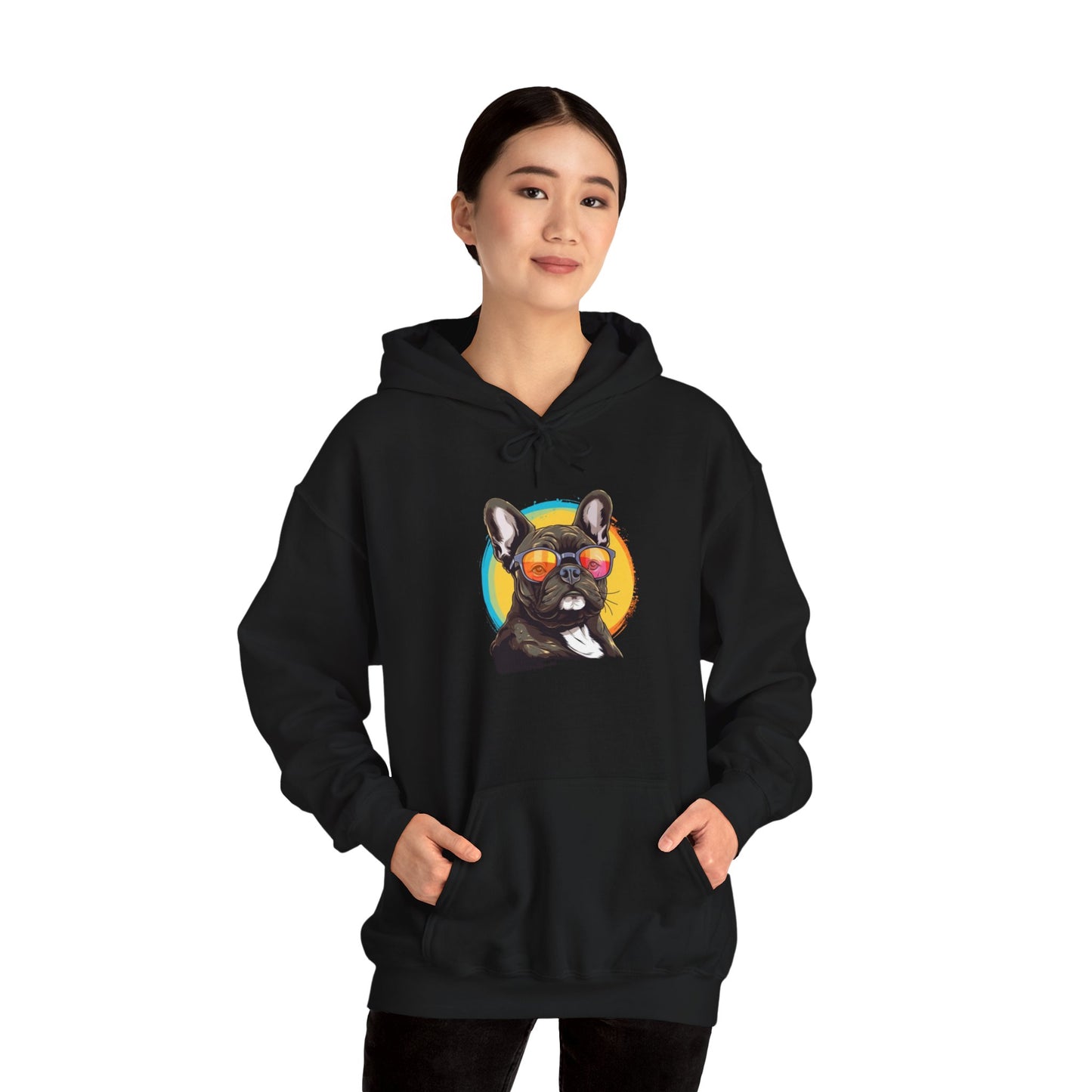 Cool French Bulldog Hoodie with Sunglasses – Unisex Hoodie