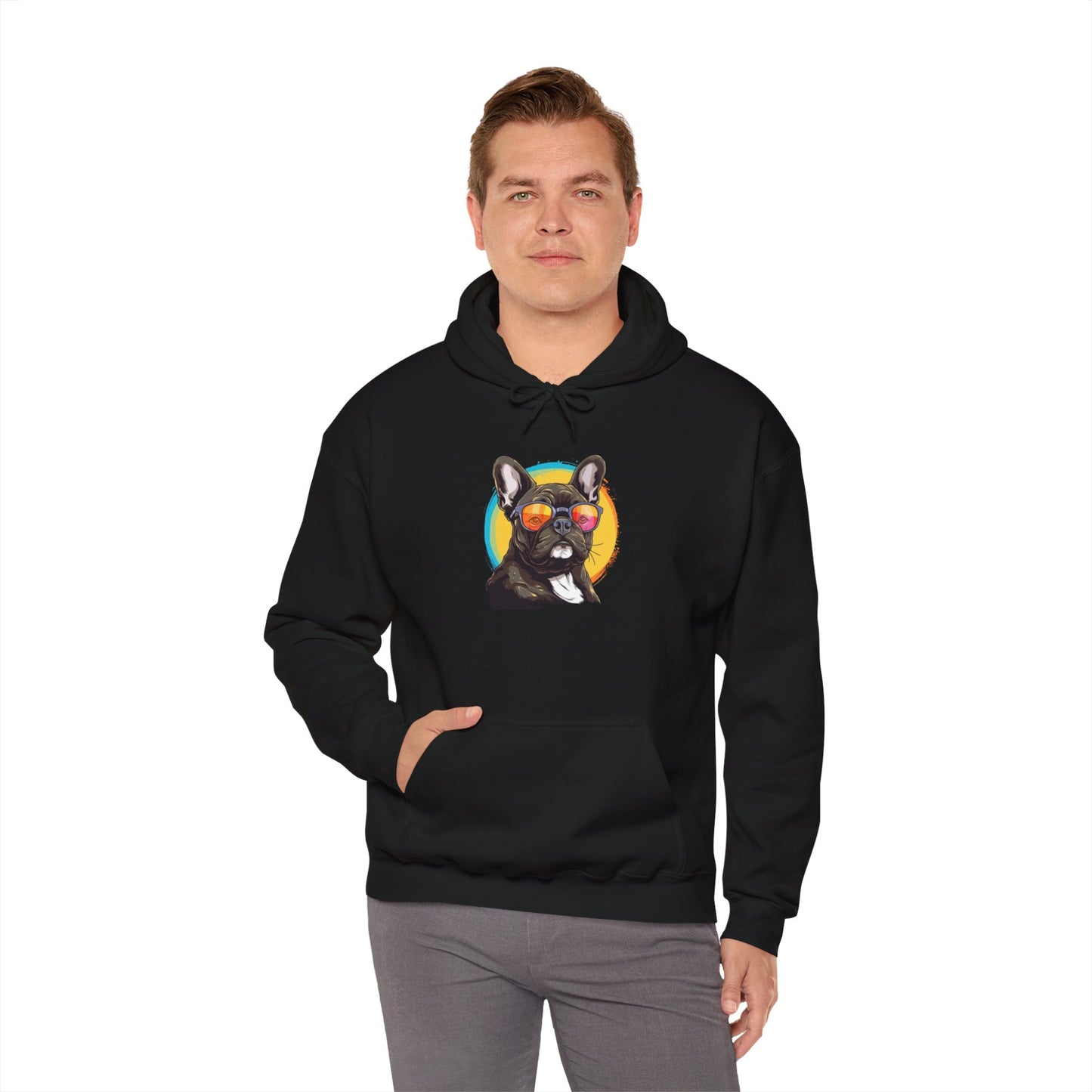 Cool French Bulldog Hoodie with Sunglasses – Unisex Hoodie