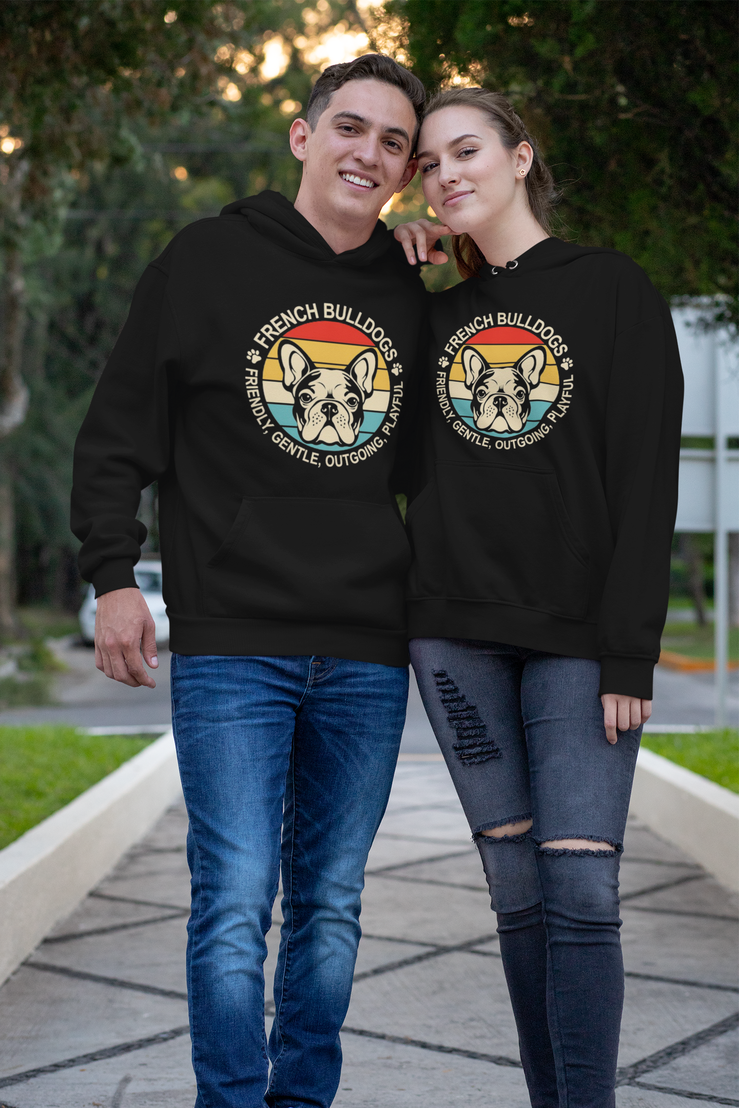 French Bulldog Vintage Vibe Unisex Hoodie